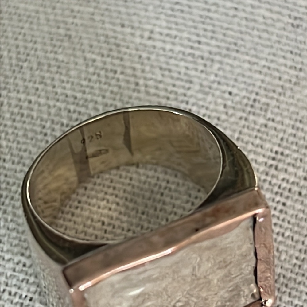 Handmade Sterling Silver and 14k Gold Ring - Picture 7 of 9